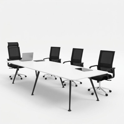 Weißer Besprechungstisch Konferenztisch Arbeitszimmer Einrichtung Stil