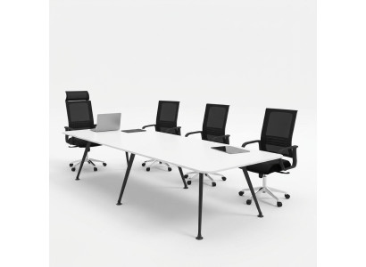 Weißer Besprechungstisch Konferenztisch Arbeitszimmer Einrichtung Stil