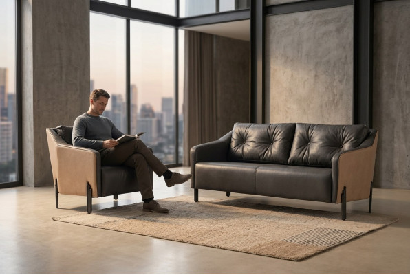 Sessel Arbeitszimmer Sitz Moderner Design Büro Polstersessel Textil Möbel