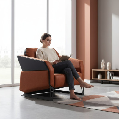 Büro Sessel Luxus Möbel Arbeitszimmer Büromöbel Orange Sitz Neu