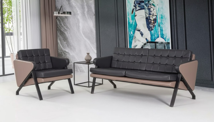 Moderne Sofagarnitur Luxus Zweisitzer Sessel Polster Design Arbeitsmöbel 
