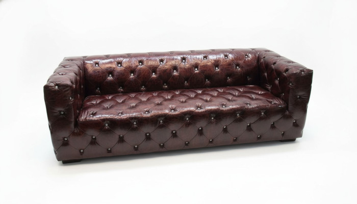 Sofa Chesterfield 3 Sitzer Luxus Couch Braun Sofas Ledersofa 250cm