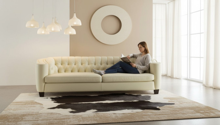Luxus Chesterfield Sofa 4 Sitzer Kunstleder Couch Weiß Sofas Modern