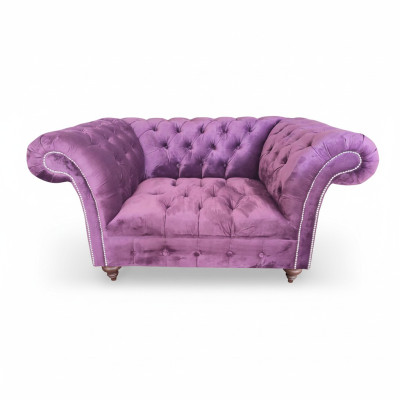 Chesterfield Sessel Couch 1 Sitzer Textil Sessel Stoff Sitz Lounge Möbel