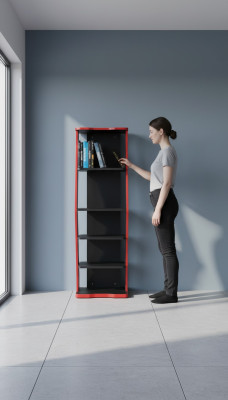 Regal Schrank Bücherregal Schränke Mehrzweck Möbel Braun 164x40x34