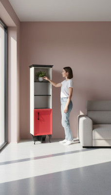 Regal Schrank Bücherregal Schränke Mehrzweck Möbel Braun 164x40x34