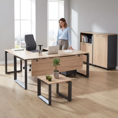 Exklusive Büromöbel Eckschreibtisch Kommode Couchtisch 2x Aktenschränke