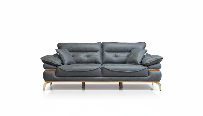 Modernes Designer graues Wohnzimmer mit 3-Sitzer-Sofa neuem Sessel