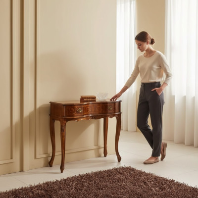 Klassischer Konsolentisch Luxus Holzmöbel Schlafzimmer Beistell Möbel