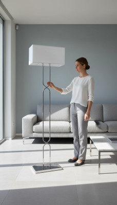 Standlampe Stehlampe Stand Leuchten Lampen Lampe Weiß Modern Metall