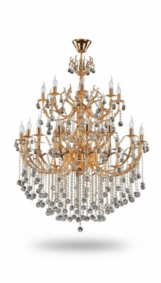 Königlicher Luxus Kronleuchter Deckenleuchter Gold Deckenlampe Lüster Kristall