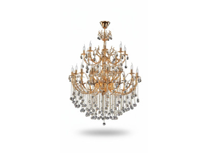 Königlicher Luxus Kronleuchter Deckenleuchter Gold Deckenlampe Lüster Kristall