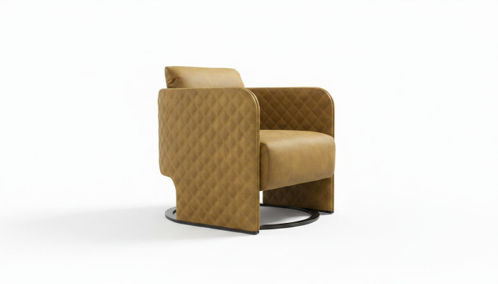 Sessel Ohrensessel Cocktailsessel Sitzer Modern Kunstleder Gelb Design