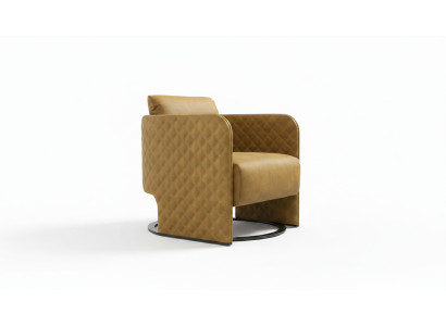 Sessel Ohrensessel Cocktailsessel Sitzer Modern Kunstleder Gelb Design