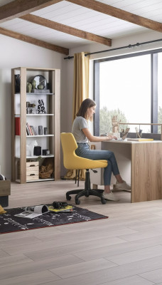 Kinderschreibtisch Schreibtisch Bücherregal Holz Braun Set 2tlg Büro