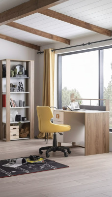 Kinderschreibtisch Schreibtisch Bücherregal Holz Braun Set 2tlg Büro
