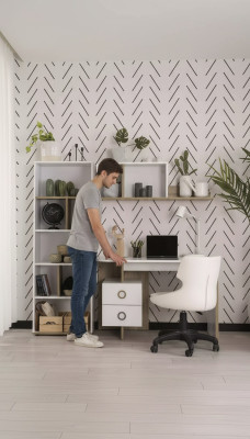 Kinderschreibtisch Schreibtisch Bücherregal Holz Weiß Set 3tlg Design