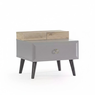 Design Nachttisch Nachtkonsole Kindernachttisch Kinderzimmer Holz Grau