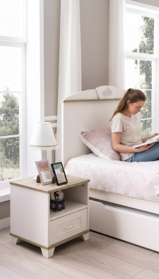 Kindernachttisch Design Nachttisch Nachtkonsole Kinderzimmer Holz Weiß