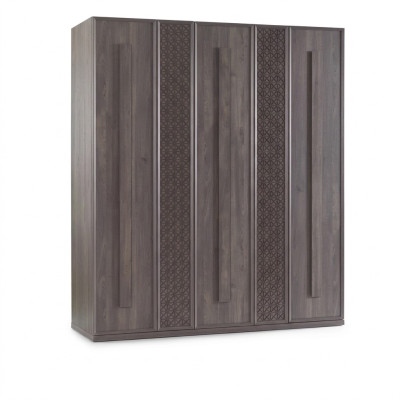 Luxus Kleiderschrank Schrank Holzschrank Möbel Holz Grau 5trg Design