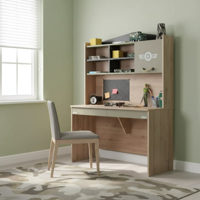 Garnitur Schreibtisch Set Holz Tisch Bücherregal Grün Kinderzimmer