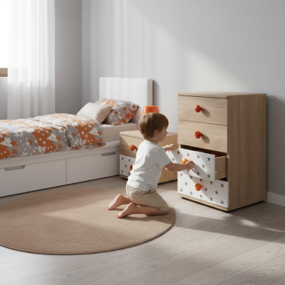 Kindermöbel Kommode Stern Schrank Holz Kommoden Sideboard Design Weiß