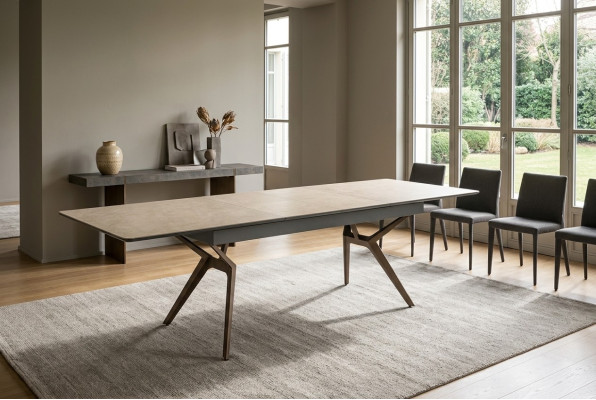 Esszimmertisch Küchentisch Ausziehbarer Design Modern Holz Grau Tisch