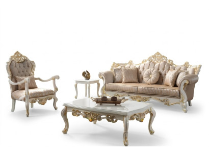 Stoffsofa Polstersofa Garnitur Sofagarnitur Grau Chesterfield Set Sofa