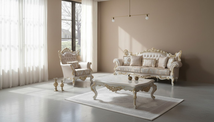 Luxus Sofagarnitur Komplette Couchgarnitur Beige Polstersofa Stoffsofa