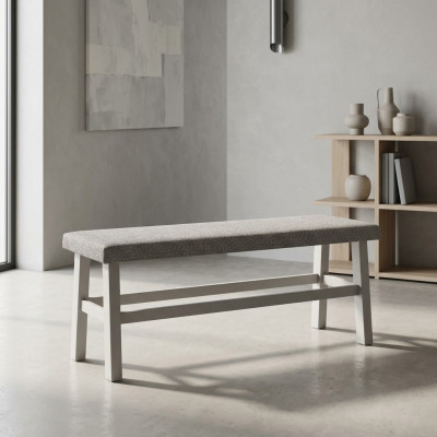 Hocker Bank Sitz Sitzbank Fußhocker Sitzhocker Esszimmer Grau Holz
