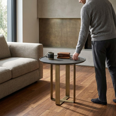 Beistelltisch Tisch Couchtisch Wohnzimmer Edelstahl Gold Möbel