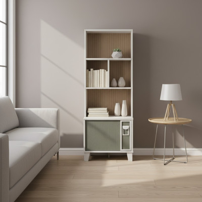 Bücherregal Bücherschrank Standregal Regal Holz Grau Kinderzimmer
