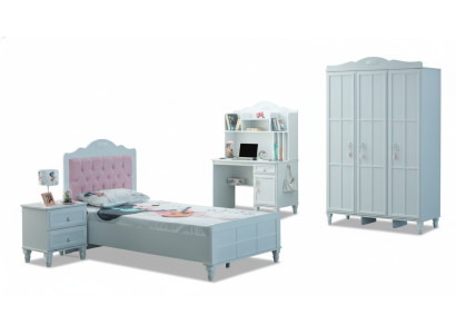 Weiß Gruppe Kinderbett Kindermöbel Kinderzimmer Bett Holz Set 4tlg