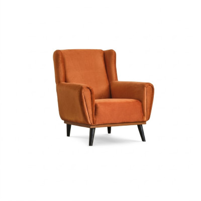 Sessel Einsitzer 1 Sitzer Stoffsessel Orange Design Clubsessel Modern