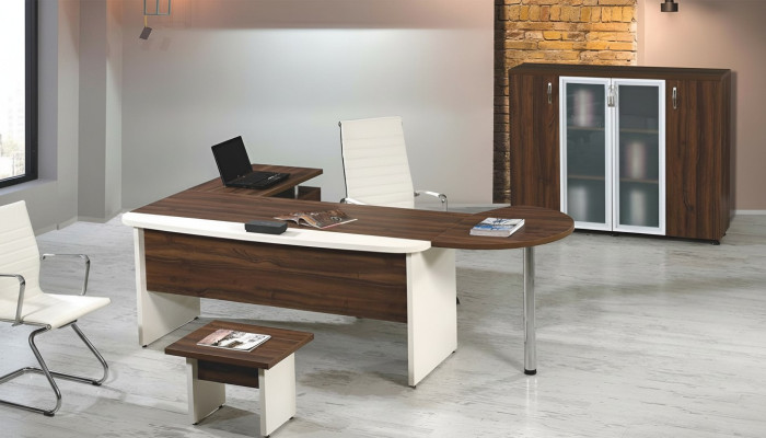 Gruppe Büro Eckbürotisch Arbeitszimmermöbel Schrank 3tlg Holz Braun