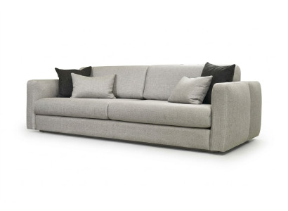 Couch Polstersofa Dreisitzer Sofa 3 Sitzer Grau Stoff Stoffsofa Design