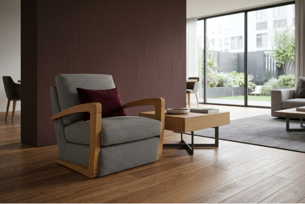 Sessel Einsitzer Stoff Wohnzimmer Klassische Grau Polster Sitzer Sitz