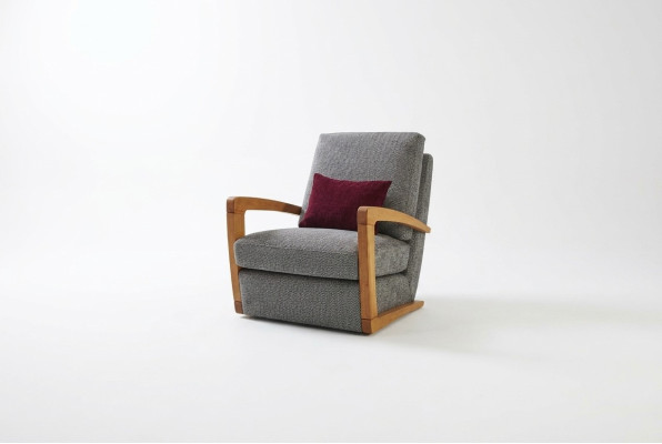 Sessel Einsitzer Stoff Wohnzimmer Klassische Grau Polster Sitzer Sitz