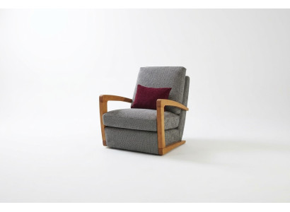 Sessel Einsitzer Stoff Wohnzimmer Klassische Grau Polster Sitzer Sitz