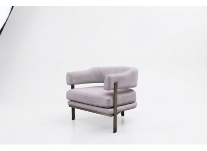 Sessel Einsitzer Stoff Wohnzimmer Modern Grau Polster Sitzer Sitz