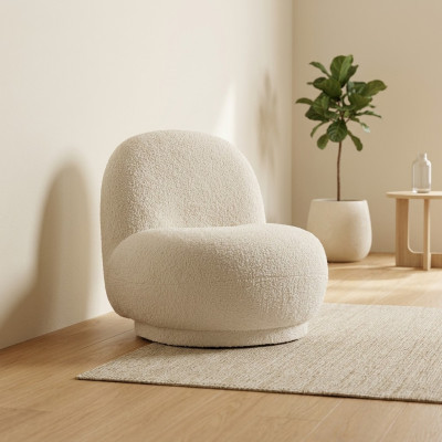 Sessel Cocktailsessel Moderne Weiß Polster Stoff Sitzer Einsitzer