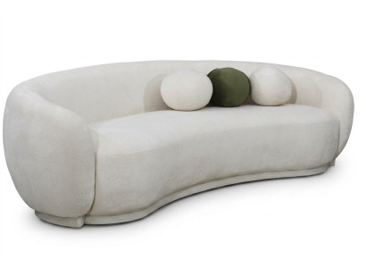 Modern Stoffsofa Dreisitzer Couch Sofa 3 Sitzer Weiß Stoff Polstersofa