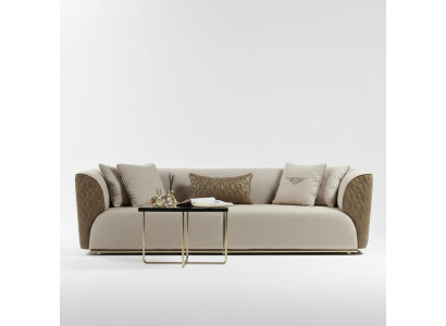 Moderne Dreisitzer Sofa 3 Sitzer Polstersofa Stoffsofa Beige Stilvolles Sofas 