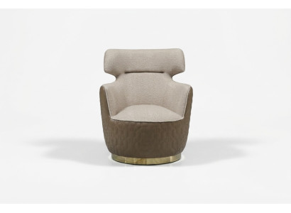 Ohrensessel Sessel Stoff Sitzer Einsitzer Beige Clubsessel Moderne