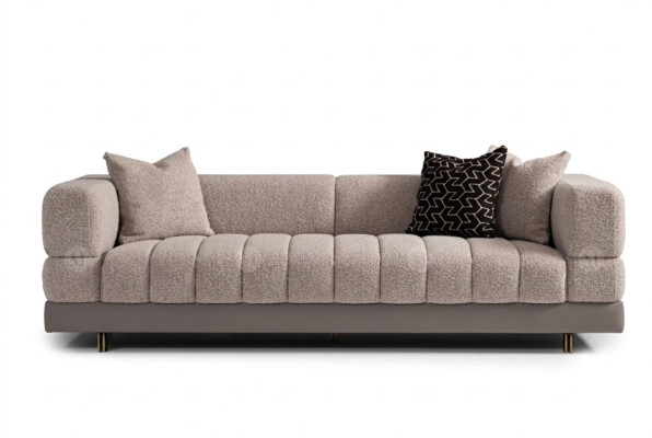 Dreisitzer Couch Sofa 3 Sitzer Polstersofa Stoffsofa Moderne Grau