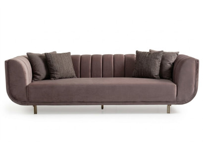 Moderne Couch Dreisitzer Sofa Polstersofa Stoffsofa Lila 3 Sitzer Neu