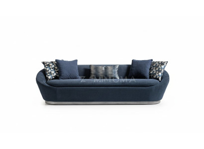 Moderne Dreisitzer Sofa 3 Sitz Stoffsofa Blau Polstersofa Couch Stoff