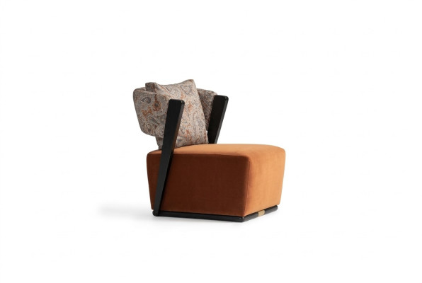Sessel Ohrensessel Cocktailsessel Relaxsessel Orange Stoff Modern Sitz