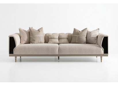 Luxus Dreisitzer Sofa 3 Sitzer Beige Polstersofa Stoffsofa Modern Sofa