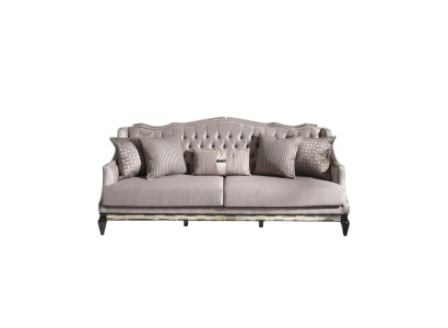 Chesterfield Sofa 3 Sitzer Stoffsofa Grau Dreisitzer Polstersofa Stoff